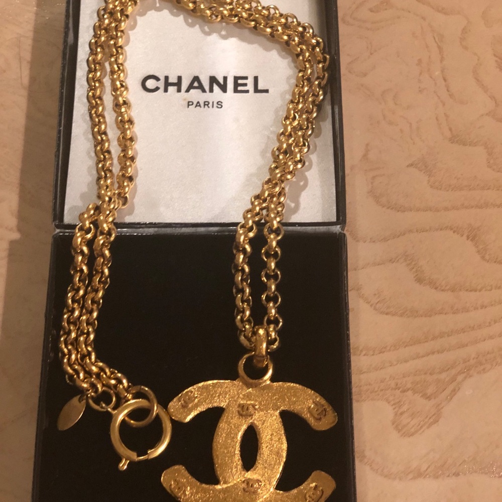 Authentic Vintage Chanel CC logos  necklace